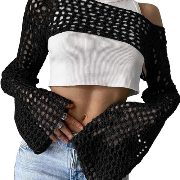 knitted net shrug - Picture 3 of 3